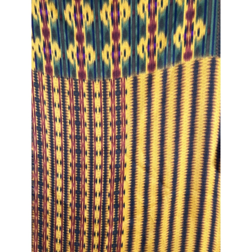 Lauren Ralph Lauren Silk Tunic Top 1X Orange Patchwork Kente Inspired Blouse - Picture 5 of 7